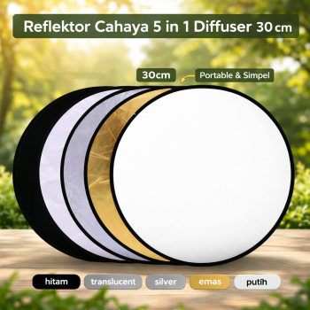 TaffSTUDIO Reflektor Cahaya Fotografi Studio 5in1 Diffuser 30cm - TS-51