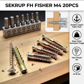 NURH Sekrup FH Fisher Self Drilling Wall Anchor with Screws M4 20PCS - SDS-A