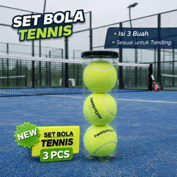 TaffSPORT Set Bola Tennis Ball Natural Rubber Synthetic Fabric 3 PCS - X36