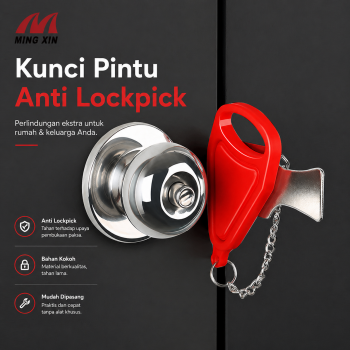 Ming Xin Kunci Pintu Portable Anti Lockpick Door Lock 2 cm Hole - N20