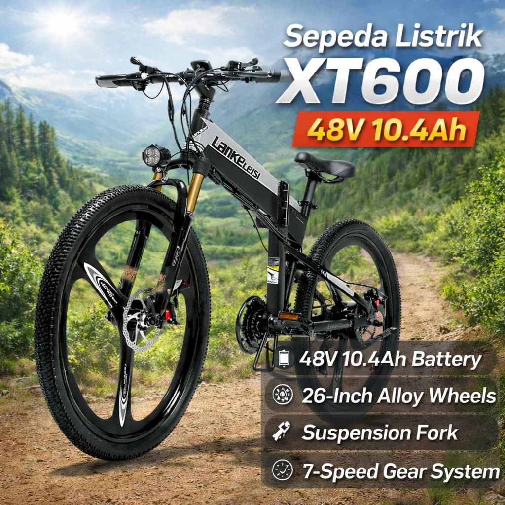 Lankeleisi Sepeda Listrik Lipat Folding E-Bike Elite Vers 48V 10.4Ah - XT600 Gambar produk Lankeleisi Sepeda Listrik Lipat Folding E-Bike Elite Vers 48V 10.4Ah - XT600