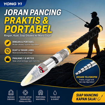 Gambar produk Yong Yi Joran Pancing Spinning Carbon Fiber Telescopic 7 Section 1.8M - LF9-07