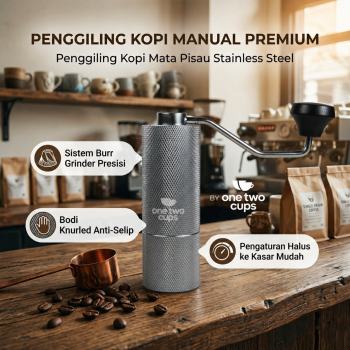 One Two Cups Penggiling Kopi Manual Coffee Grinder Stainless Steel - 7057