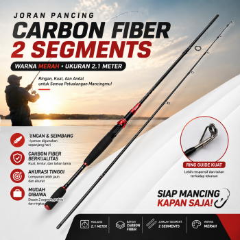 Gambar produk Kabinwang Joran Pancing Spinning Carbon Fiber 2 Section 2.1M 2.1M - KB361