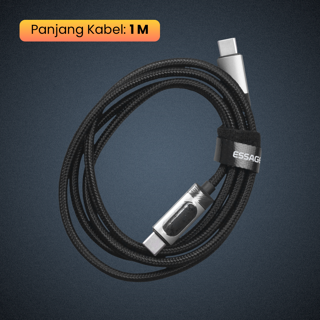 Gambar produk ESSAGER MacLe Kabel Data USB Type C to USB Type C Fast Charging 60W 1M - ES-X64