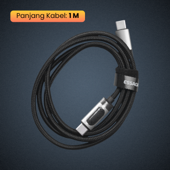 Gambar produk ESSAGER MacLe Kabel Data USB Type C to USB Type C Fast Charging 60W 1M - ES-X64