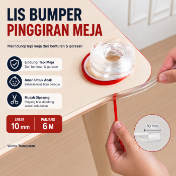 TaffHOME Lis Bumper Strip Pinggiran Meja Edge Corner Guard 10mmx6M