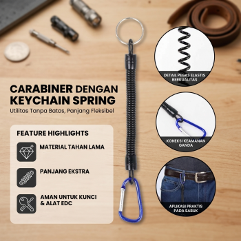 Gambar produk Taffware Carabiner dengan Keychain Per Panjang - CC24