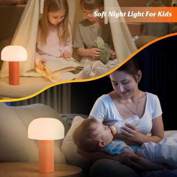 Gambar produk MAGCHARM Lampu Meja Hias Touch LED 3in1 Color Mushroom Lamp 1200mAh 3W - MG-12