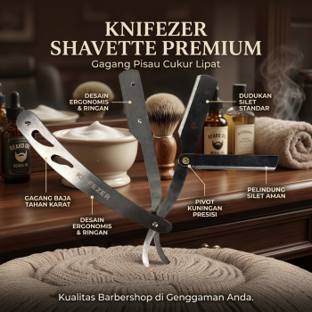 Biutte.co Gagang Pisau Cukur Lipat Barber Razor Shaving Knife - YT-JAD