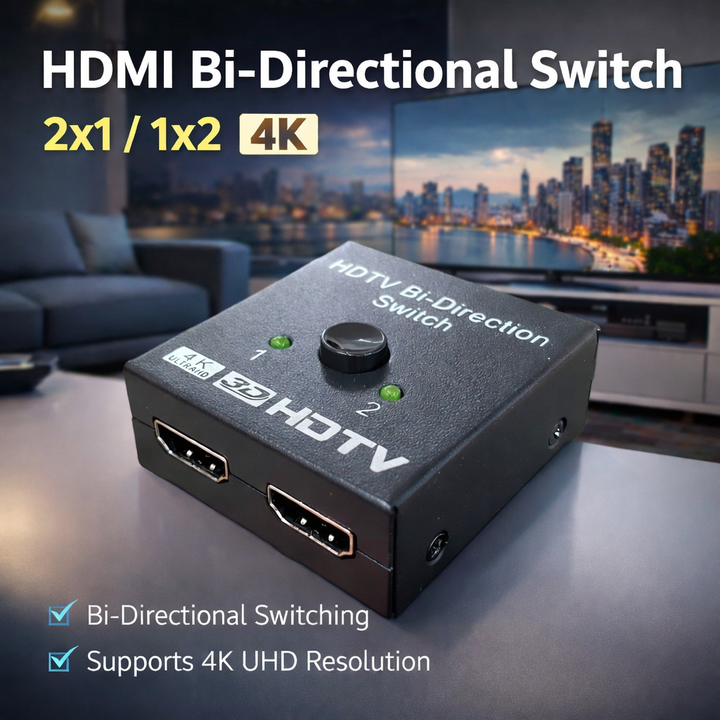 ROBOTSKY HDMI Bi-Directional Switch 2x1/1x2 3D V1.4 4K - ACDG0 Gambar produk ROBOTSKY HDMI Bi-Directional Switch 2x1/1x2 3D V1.4 4K - ACDG0 - Utama