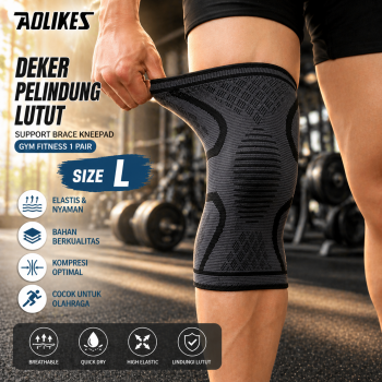 AOLIKES Deker Pelindung Lutut Support Brace Kneepad Gym Fitness 1 Pair - A-7718