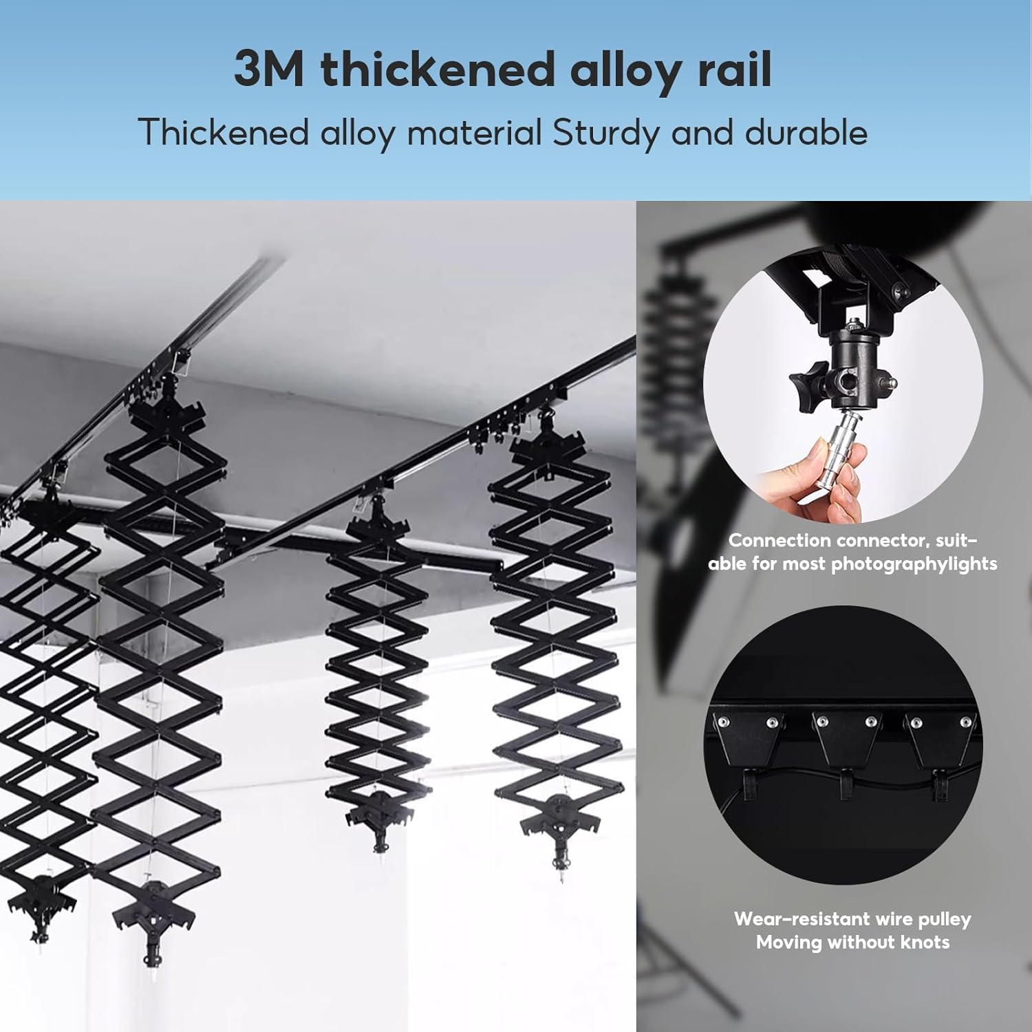 TaffSTUDIO Rel Gantung Lampu Studio Skytrack 4 Rel 4 Pantograf 3M - TS-443M Gambar produk TaffSTUDIO Rel Gantung Lampu Studio Skytrack 4 Rel 4 Pantograf 3M - TS-443M - 3