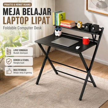 Gambar produk TaffHOME Meja Belajar Laptop Lipat Foldable Computer Desk - BL-A53