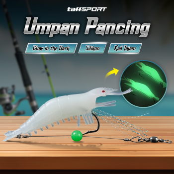 TaffSPORT Umpan Pancing Udang Kecil Luminous Shrimp Soft Bait Lure