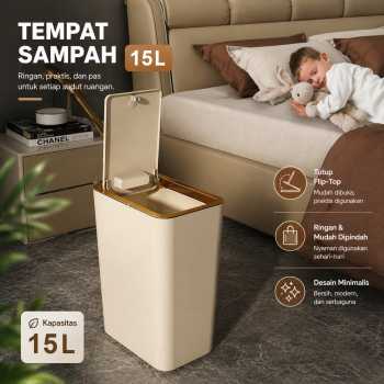 TaffHOME Tempat Sampah Tekan Press Trash Bin Smooth Opening - T15