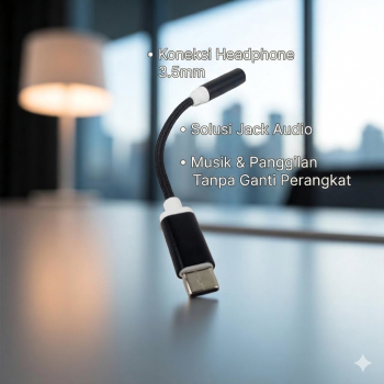 Gambar produk Kabel Adaptor USB Type C ke 3.5mm AUX Audio Port Braided - PJ1645-01