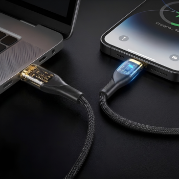 Gambar produk ESSAGER Kabel Data Type C to Lightning PD Quick Charging LED 29W 3A 1M - ES-X29