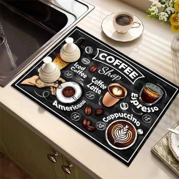 TaffHOME Alas Pengering Piring Gelas Diatomite Coffee Machine Mat - D-40