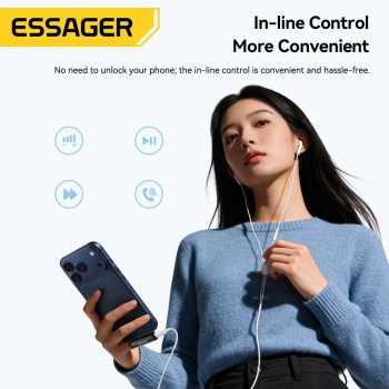 Gambar produk ESSAGER Adaptor Converter Audio OTG Type C to Type C 3.5 mm 2in1 60W - ES-OTG38