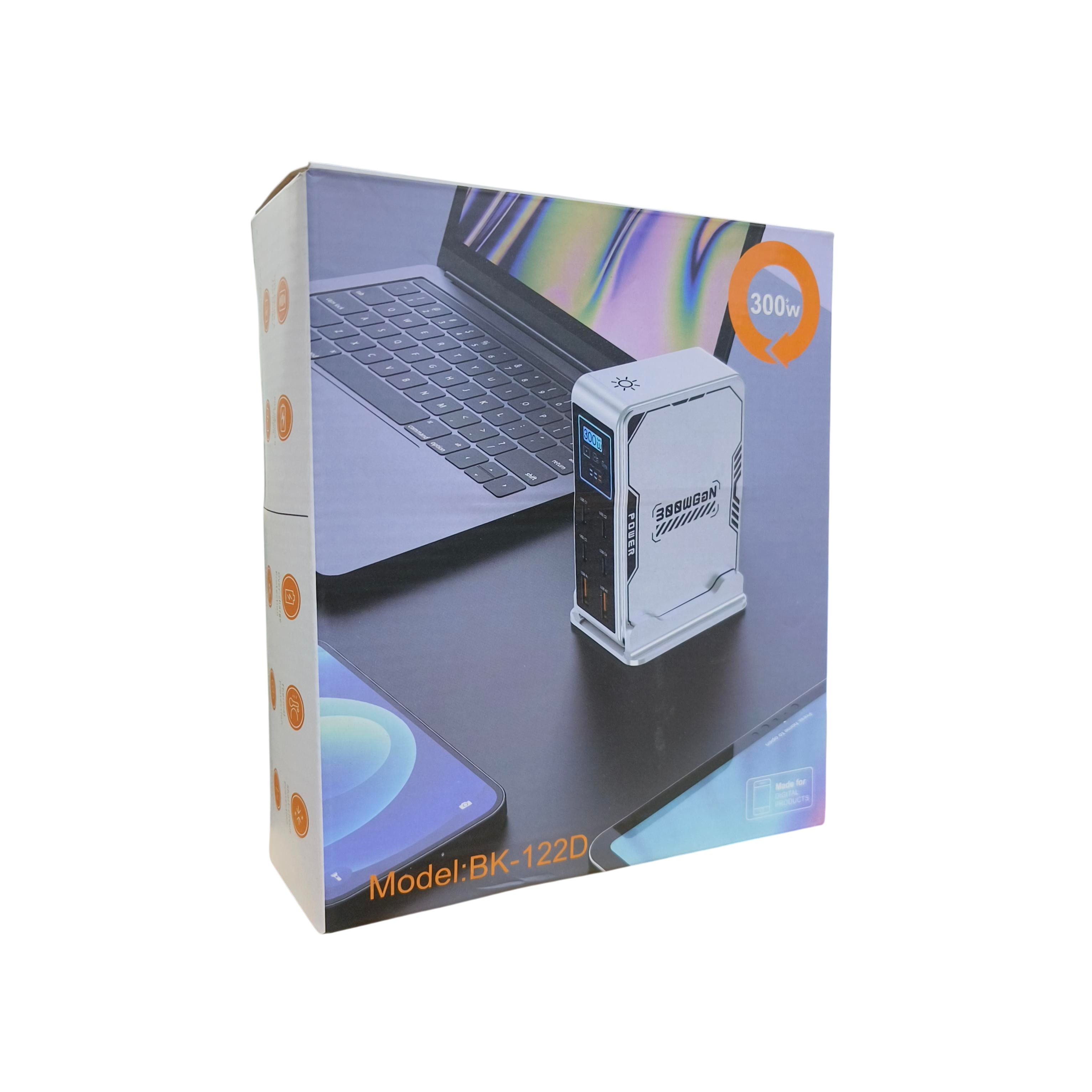 Gambar produk Taffware Charger Station Fast Charging LED USB Type C GaN 300W - BK-122D