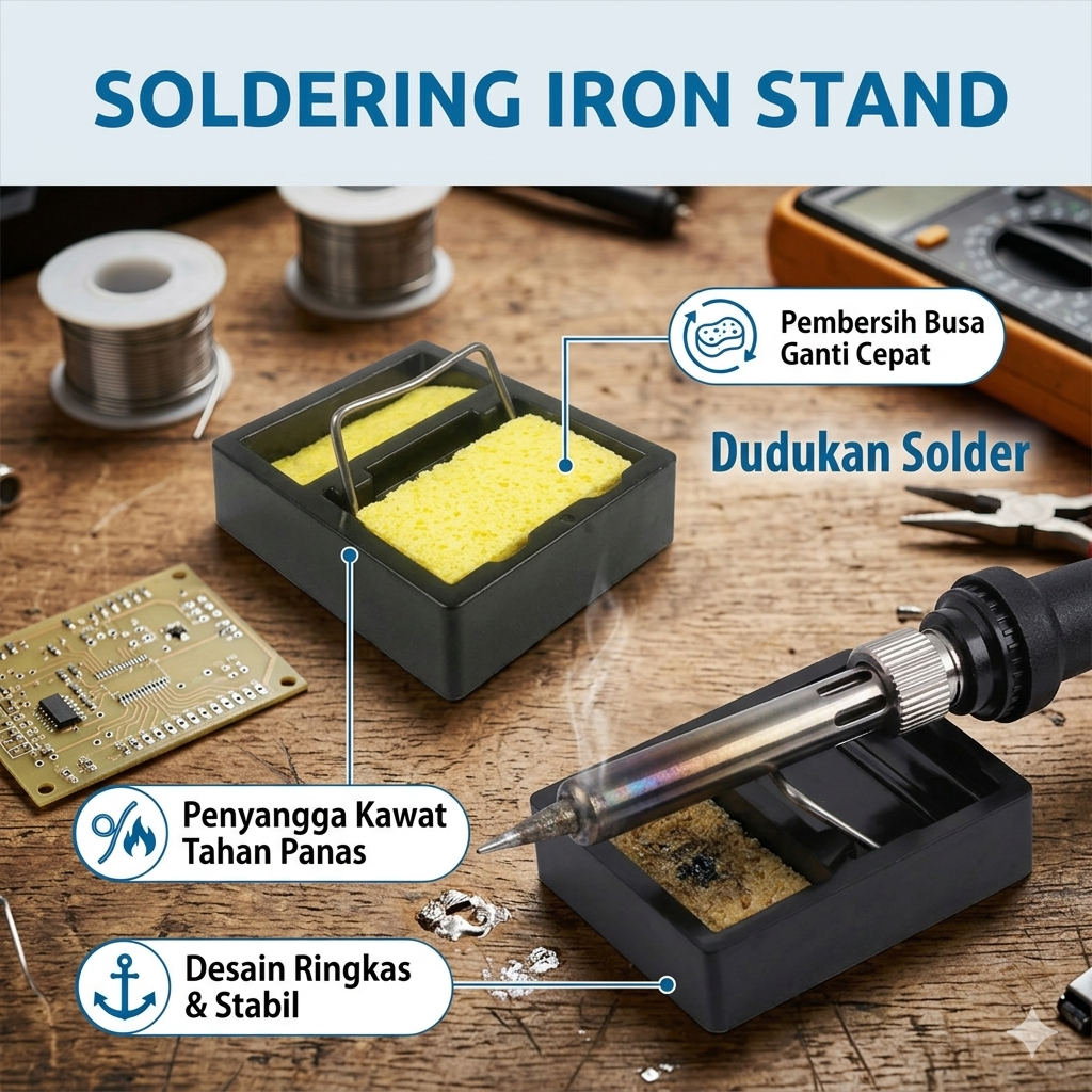 LISM Dudukan Solder bentuk G Welding Cleaning Sponge Iron Stand Holder - LISG48 Gambar produk LISM Dudukan Solder bentuk G Welding Cleaning Sponge Iron Stand Holder - LISG48 - Utama
