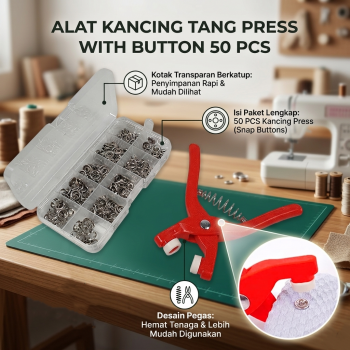 Liplasting Alat Pasang Kancing Tang Press Manual with Button 50 PCS - LL149