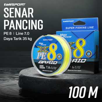 TaffSPORT Senar Pancing PE 8 Braided Strand Fishing Line 100M - X8