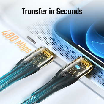 Gambar produk ESSAGER Kabel Data Type C to Lightning PD Quick Charging LED 29W 3A 1M - ES-X29