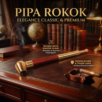 FUMI Pipa Rokok Tobacco Smoking Pipe Metal Straight Chinese Style - TB1
