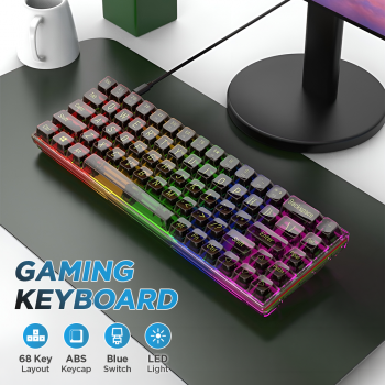 ZYOLANG Mechanical Keyboard Gaming Wired Blue Switches 68 Keys - K60