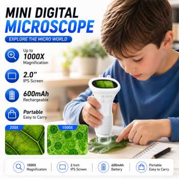 Gowin Mikroskop Digital Mini LED 1000X Magnification 2 Inch 600mAh - 372
