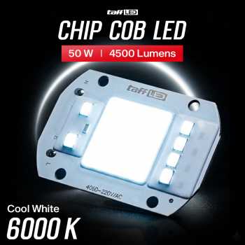 Gambar produk TaffLED Chip LED Lampu COB Floodlight Spotlight 220V Cool White 6000K 50W - COB4060-AC220-50