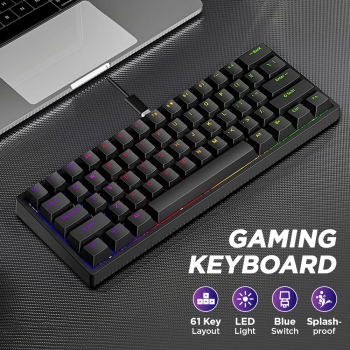 Y-FRUITFUL Mechanical Keyboard Gaming Wired Blue Switch 61 Keys - K33
