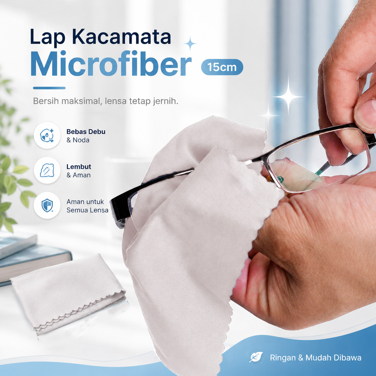 Kain Lap Kacamata Microfiber Pembersih Lensa Serbaguna Anti Gores 15cm - K-12 Gambar produk Kain Lap Kacamata Microfiber Pembersih Lensa Serbaguna Anti Gores 15cm - K-12 - Utama