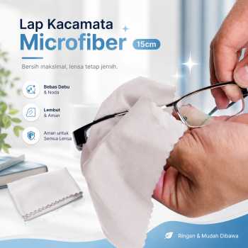Kain Lap Kacamata Microfiber Pembersih Lensa Serbaguna Anti Gores 15cm - K-12
