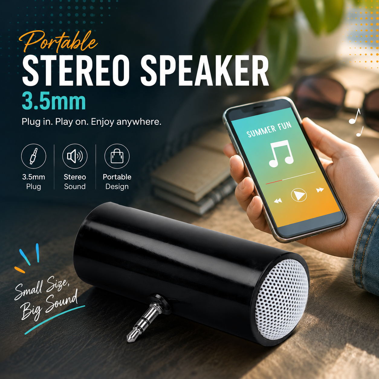 Centechia Mini Portable Stereo Active Speaker 3.5mm for Smartphone - DN828 Gambar produk Centechia Mini Portable Stereo Active Speaker 3.5mm for Smartphone - DN828 - Utama