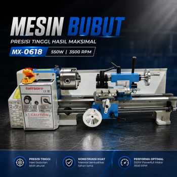 Taffware Mesin Bubut Mini Lathe Wood Metalworking 550W - MX-0618