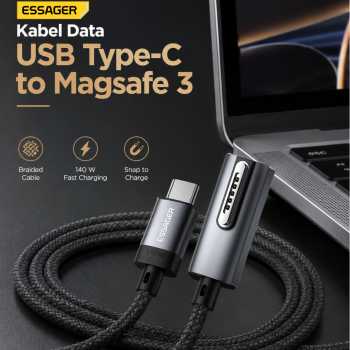 ESSAGER Kabel Data Type C to Magsafe 3 Fast Charging MacBook 140W 1M - ES-X69