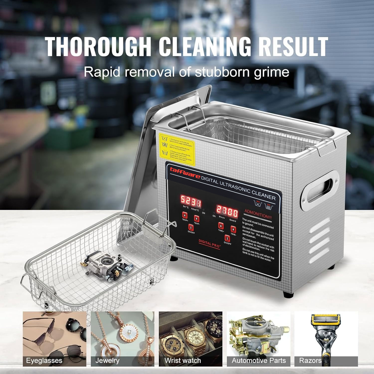 Taffware Mesin Pembersih Perhiasan Ultrasonic Cleaner Multifungsi 3L - KZ-D3 Gambar produk Taffware Mesin Pembersih Perhiasan Ultrasonic Cleaner Multifungsi 3L - KZ-D3 - 4