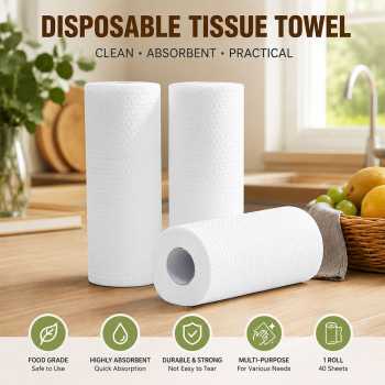 WHP Tisu Kertas Disposable Tissue Paper Towel Dapur 1 Roll (40 Helai) - TA1250