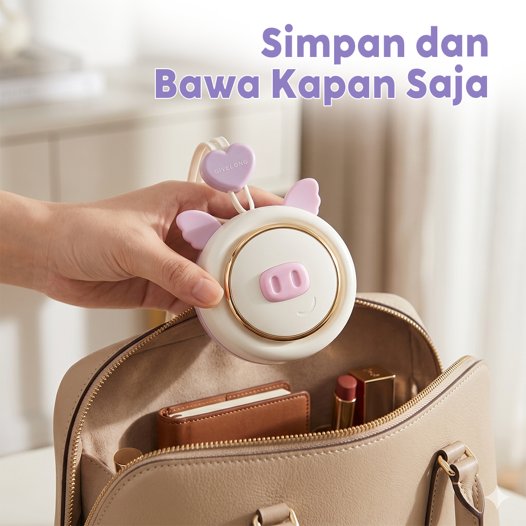 GIVELONG Kipas Angin Portable Flying Pig Mini Cooling Fan 500mAh - GL101 Gambar produk GIVELONG Kipas Angin Portable Flying Pig Mini Cooling Fan 500mAh - GL101 - 4