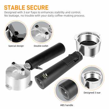 Gambar produk One Two Cups Portafilter Double Outlet Stainless Steel 2 Cup 51mm - EC200 - 5