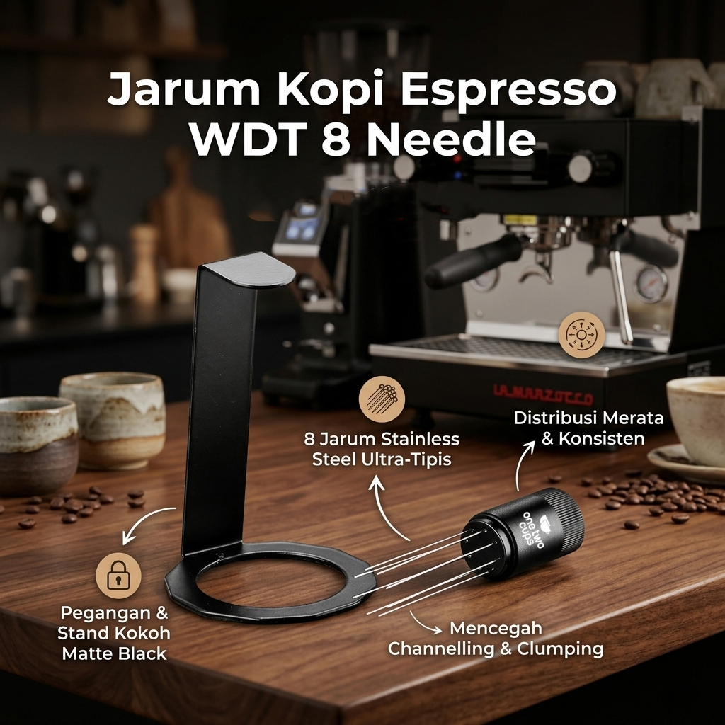 One Two Cups Jarum Kopi Espresso WDT 8 Needle Distribution Espresso - MD-689 Gambar produk One Two Cups Jarum Kopi Espresso WDT 8 Needle Distribution Espresso - MD-689 - Utama
