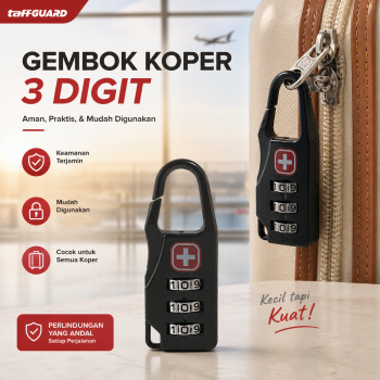 TaffGUARD Swiss Gembok Koper 3 Digit Kode Kombinasi Angka Anti Bobol - 104