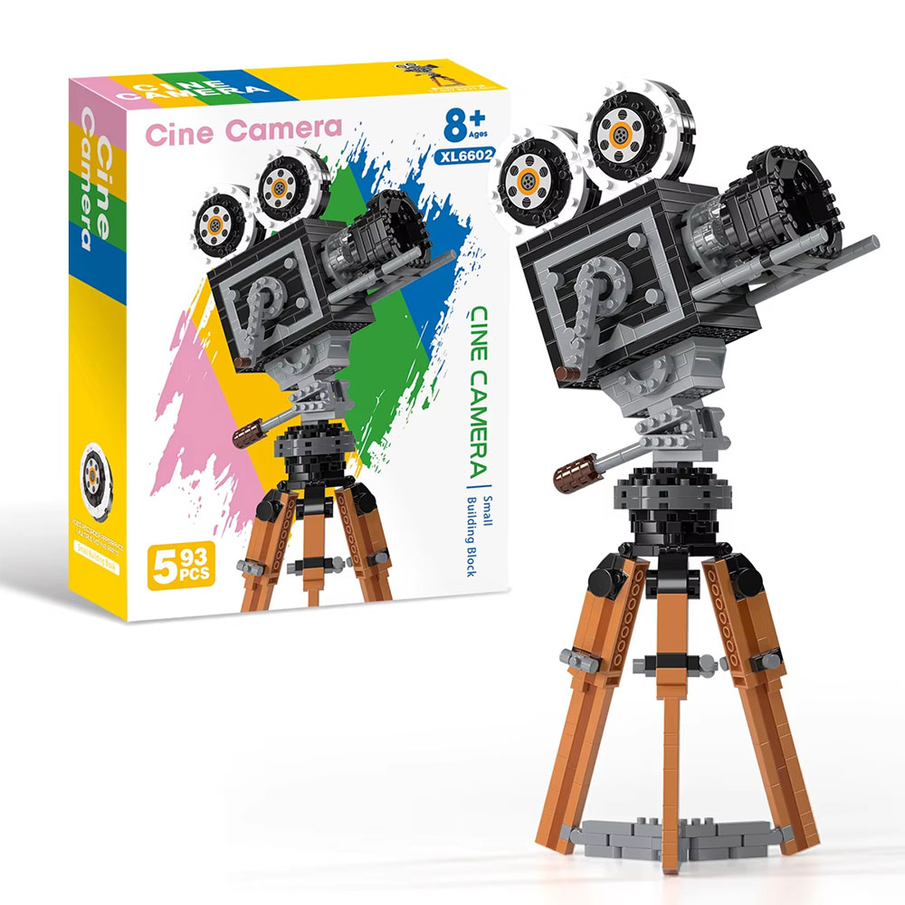 RAZUS Mainan Balok Susun Vintage Cine Film Camera Bricks Blok - MY97132 Gambar produk RAZUS Mainan Balok Susun Vintage Cine Film Camera Bricks Blok - MY97132 - Kemasan