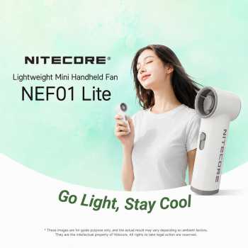 NITECORE Kipas Angin Mini Portable 5 Speed Level 2600mAh - NEF01 Lite