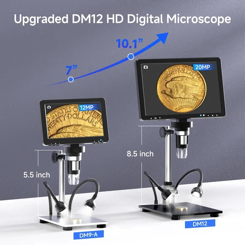 Taffware Mikroskop Digital Monitor 1080P 1200x 10.1 Inch IPS 3000mAh - DM12 Gambar produk Taffware Mikroskop Digital Monitor 1080P 1200x 10.1 Inch IPS 3000mAh - DM12 - 2