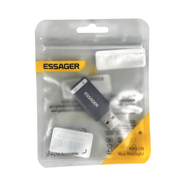 ESSAGER USB Sound Card External OTG Portable AUX 3.5mm Dual Jack - ES-OTG21 Gambar produk ESSAGER USB Sound Card External OTG Portable AUX 3.5mm Dual Jack - ES-OTG21 - Kemasan