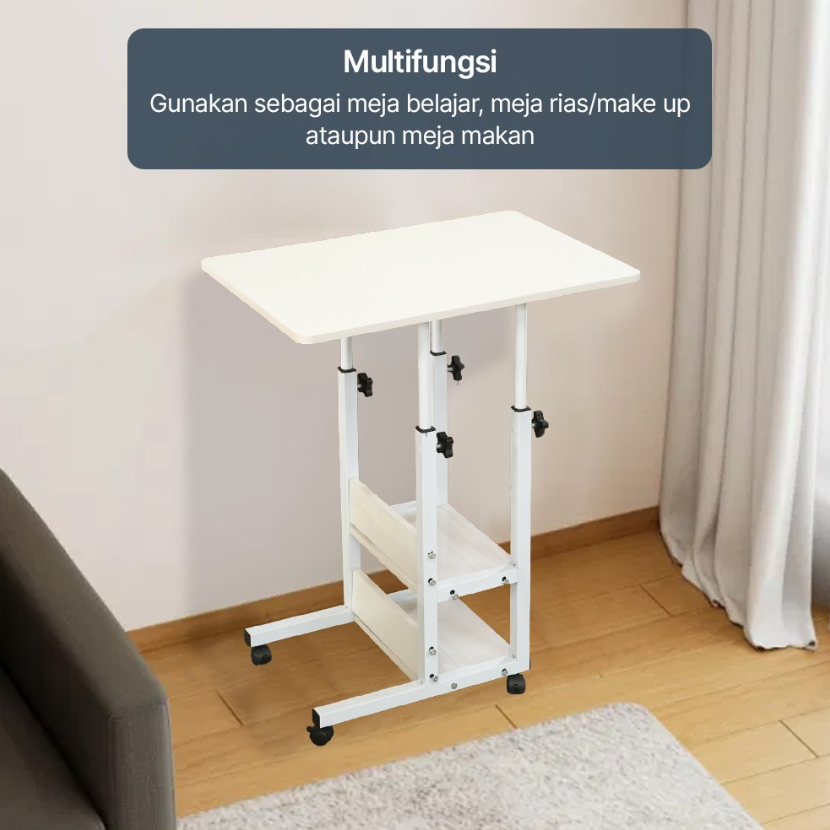 TaffHOME Meja Rak Laptop Adjustable Desk With 2 Rack - ND03 Gambar produk TaffHOME Meja Rak Laptop Adjustable Desk With 2 Rack - ND03 - 4